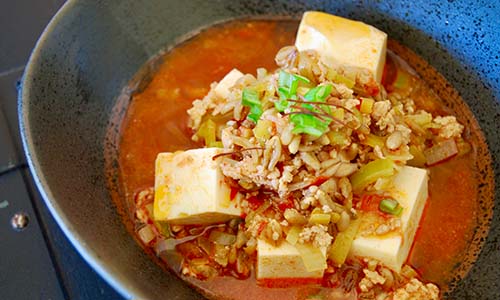 スーパー大麦の麻婆豆腐