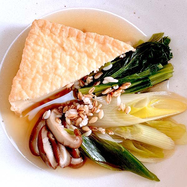 小松菜とねぎの煮ものスープ